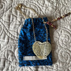 Noonday heart necklace with pouch